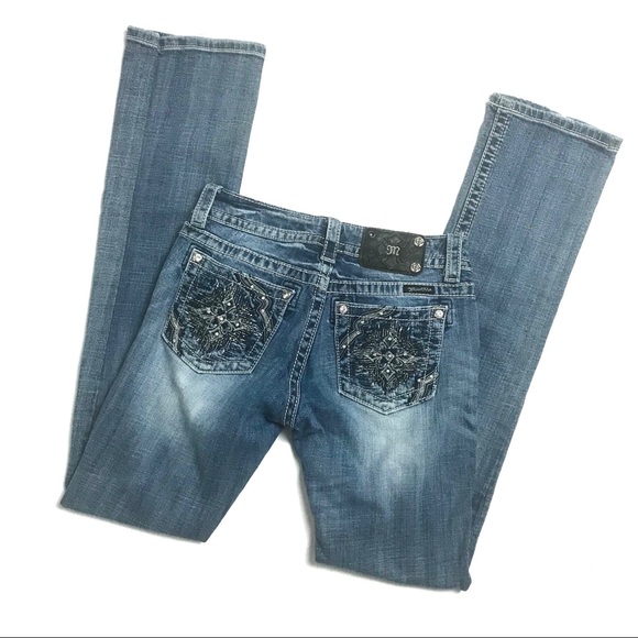Miss Me Denim - Miss Me straight leg distressed jeans K2
